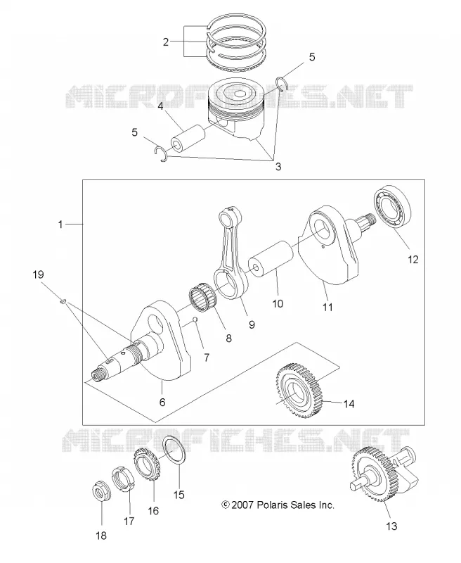 ENGINE, CRANKSHAFT AND PISTON