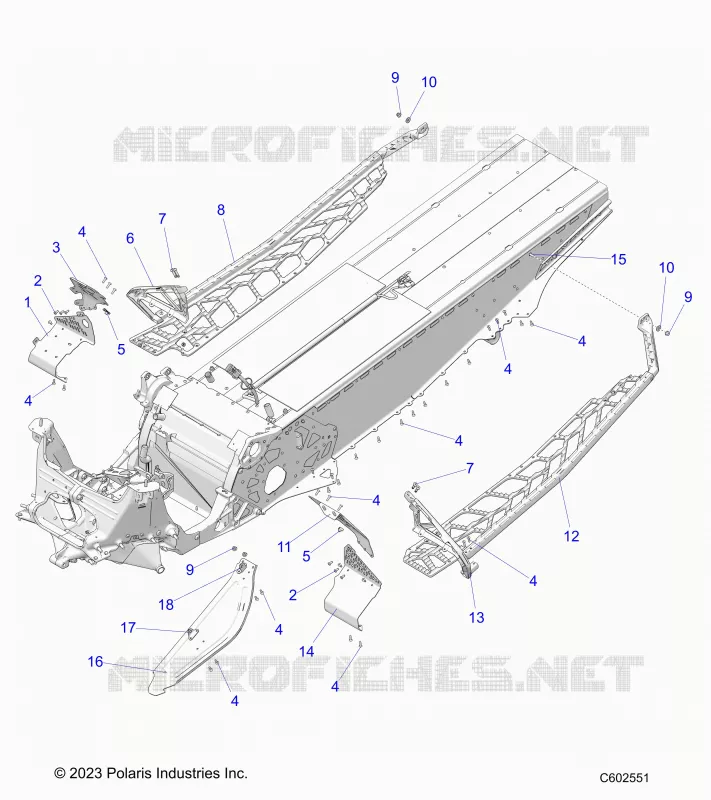 CHASSIS, CLUTCH GUARD, FOOTRESTS, AND RUNNINGBOARDS