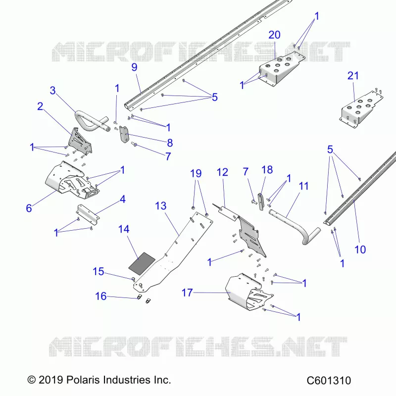 CHASSIS, CLUTCH GUARD, FOOTRESTS, TUNNEL GRIPS