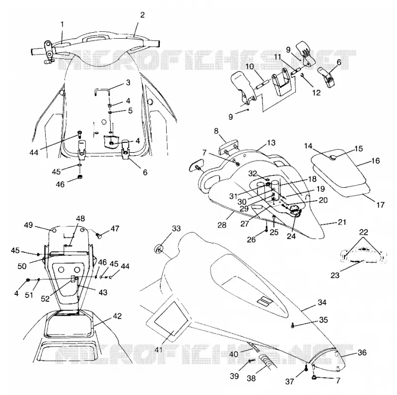 FRONT STORAGE COMPARTMENT HURRICANE B974473 AND INTL. HURRICANE I974473 (4941044104A007)