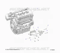 ENGINE, MOUNTING AND LONG BLOCK