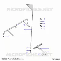 BUMPER, REAR, FLAG, BEACON, AND PASS HANDLE