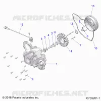 ENGINE, STATOR COVER AND FLYWHEEL