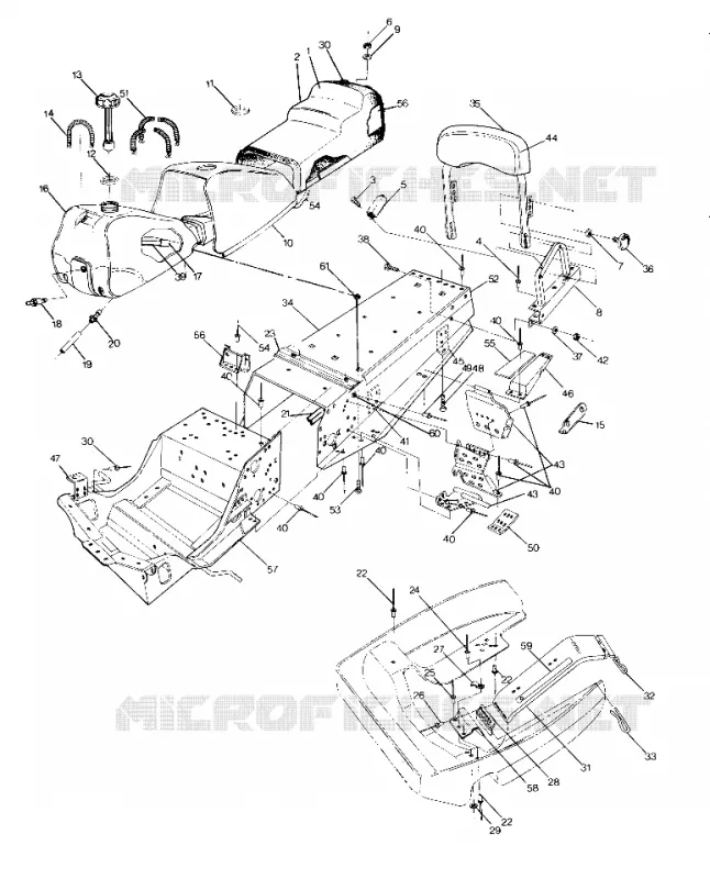 CHASSIS AND SEAT SUPERTRAK UPDATED 2/90 (4917131713001A)