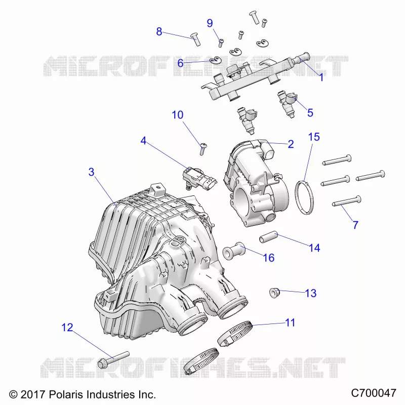 ENGINE, AIR INTAKE MANIFOLD, THROTTLE BODY, FUEL RAIL