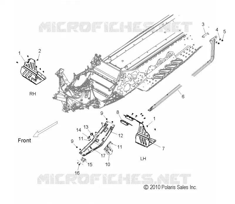 CHASSIS, CLUTCH GUARD AND FOOTRESTS