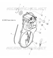 DRIVE TRAIN, GEARCASE COVER ASM. AND DIPSTICK