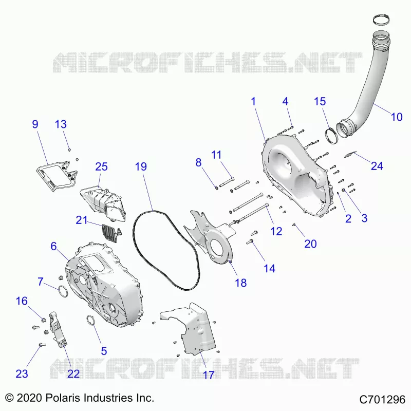 DRIVE TRAIN, CLUTCH COVER AND DUCTING