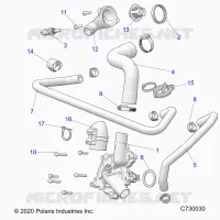 ENGINE, WATERPUMP AND BYPASS