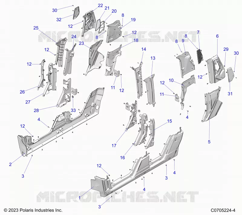 BODY, LOWER ROCKERS, REAR FENDERS, PILLARS