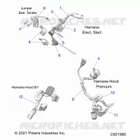 ELECTRICAL, WIRE HARNESS, HOOD, ELEC. START