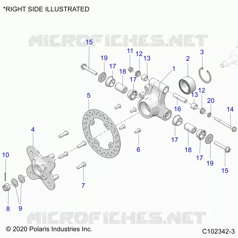 REAR SUSPENSION HUB, CARRIER AND BRAKE DISC