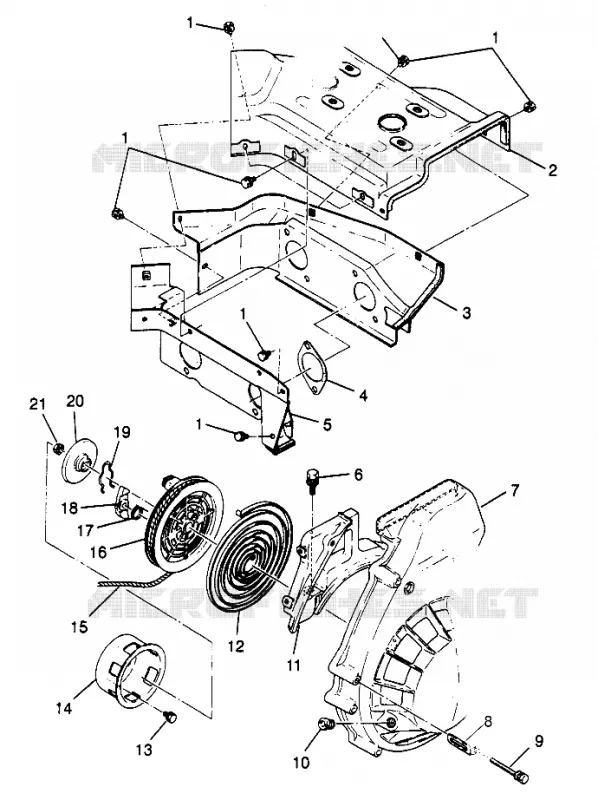 BLOWER HOUSING    RECOIL STARTER TRAN SPORT 0970143 AND EUROPEAN TRAN SPOR (4938293829C008)