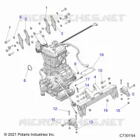 ENGINE, TRANSMISSION MOUNTING & LONG BLOCK- R23M4U57B4/B9 (C730154)