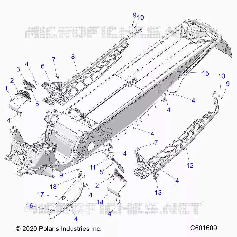 CHASSIS, CLUTCH GUARD, FOOTRESTS, AND RUNNINGBOARDS