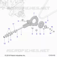 DRIVE TRAIN, CHAIN TENSIONER AND SPROCKET