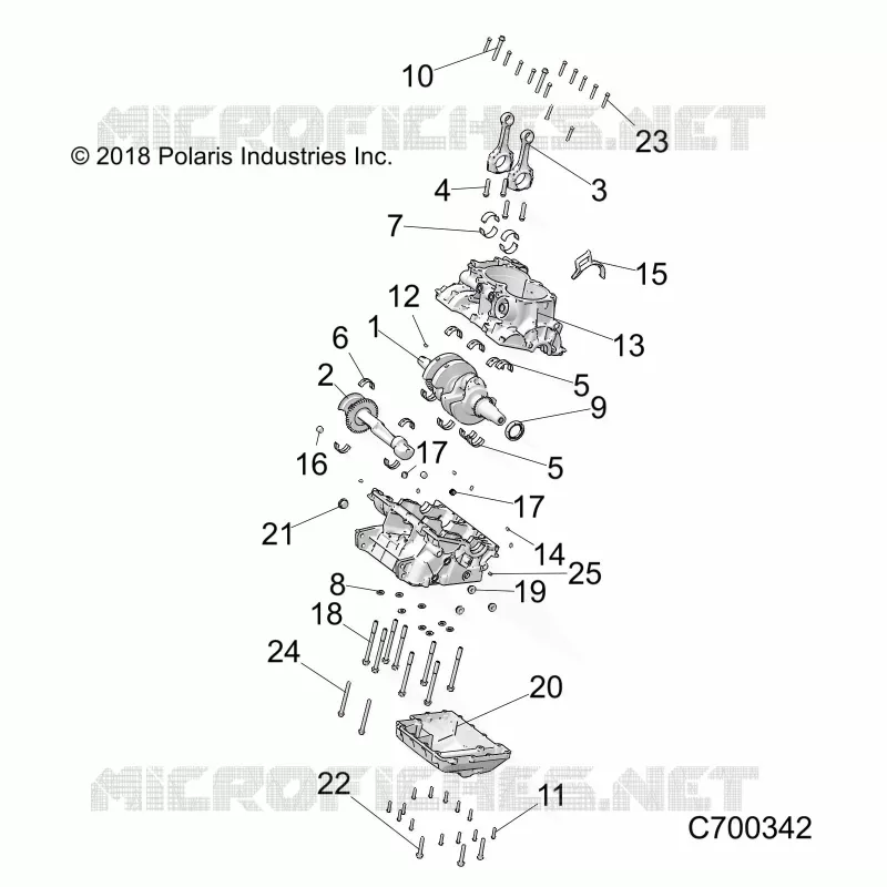 ENGINE, CRANKCASE AND CRANKSHAFT