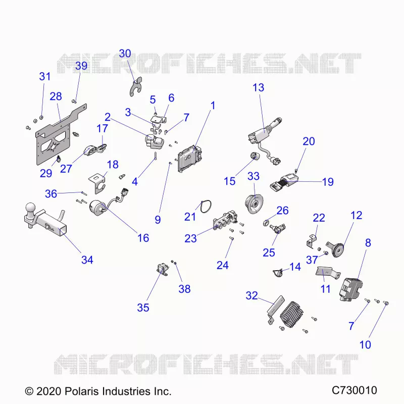 ELECTRICAL, COMPONENTS, LICENSE PLATE AND HITCH