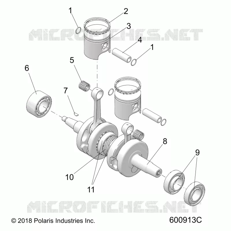 ENGINE, PISTON AND CRANKSHAFT