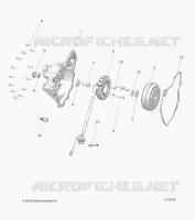 ENGINE, STATOR COVER AND FLYWHEEL