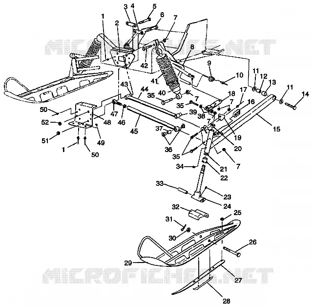 FRONT SUSPENSION AND SKI