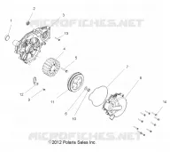 ENGINE, STATOR AND FLYWHEEL