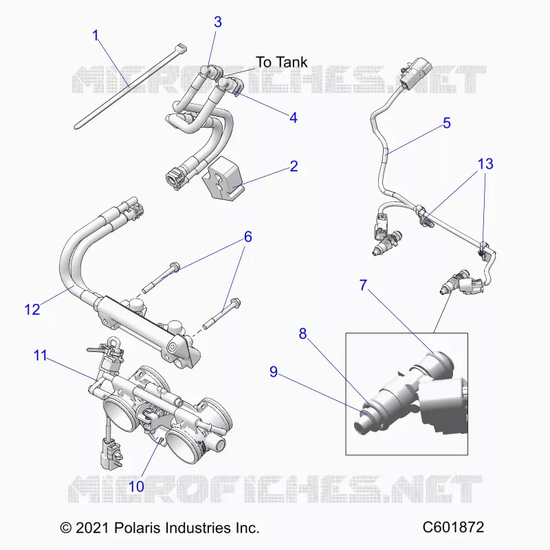 FUEL SYSTEM, RAIL, LINES AND THROTTLE BODY