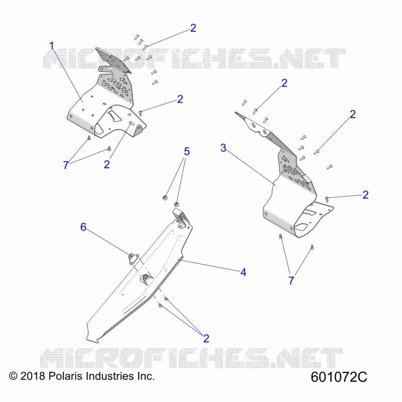 CHASSIS, CLUTCH GUARD AND FOOTRESTS