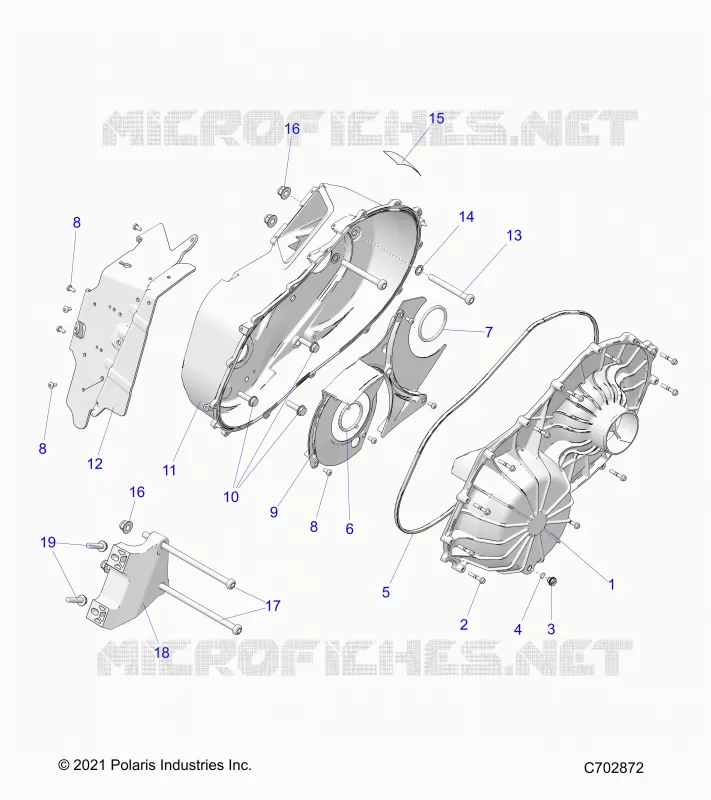 DRIVE TRAIN, CLUTCH COVER ASM.- G24G5K99A/99B (C702872)