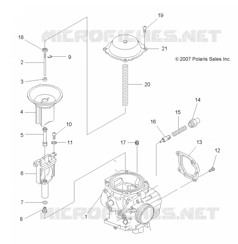 ENGINE, CARBURETOR UPPER