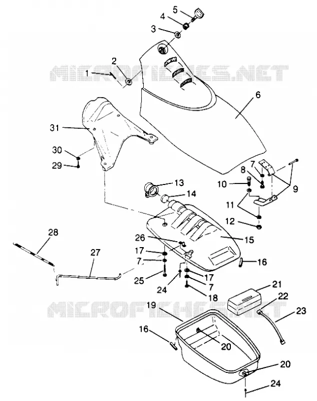 FRONT STORAGE COMPARTMENT SL 700 B964066 AND  INTL. SL 700 I964066 (4935633563A008)