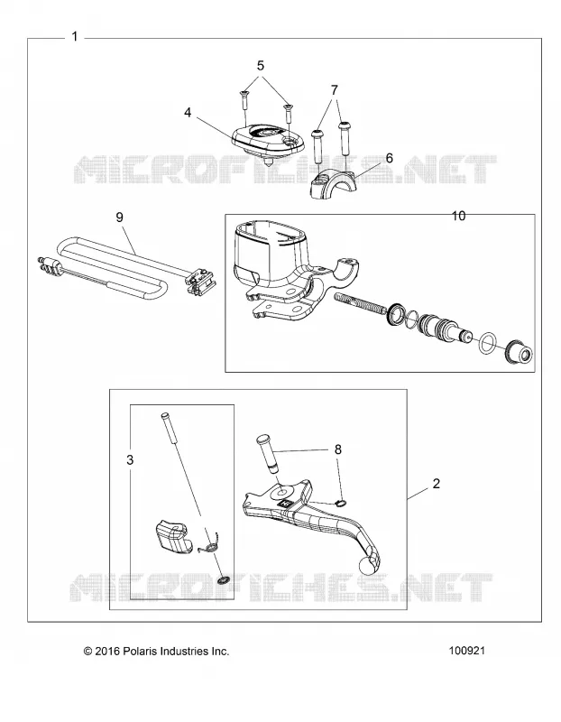 FRONT BRAKE BRAKE LEVER AND MASTER CYLINDER