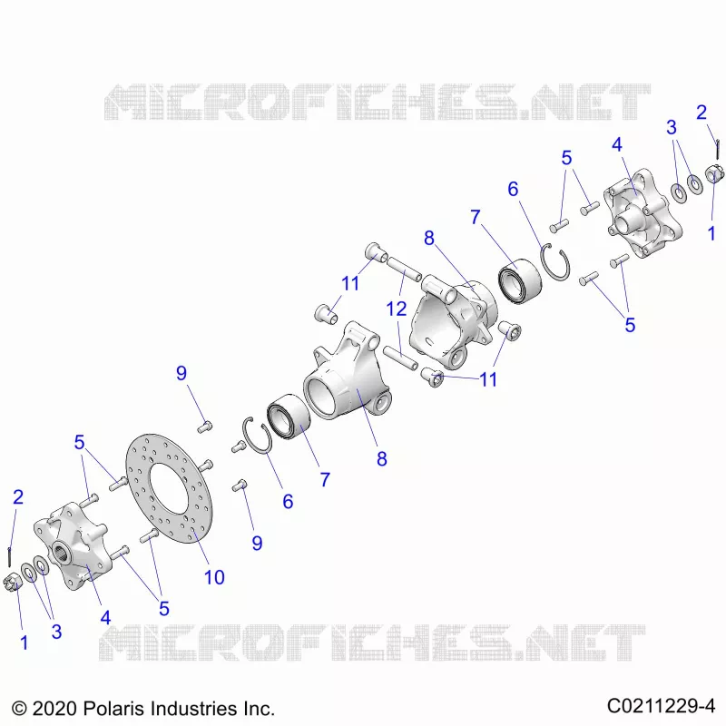 REAR SUSPENSION HUBS, CARRIER AND BRAKE DISC