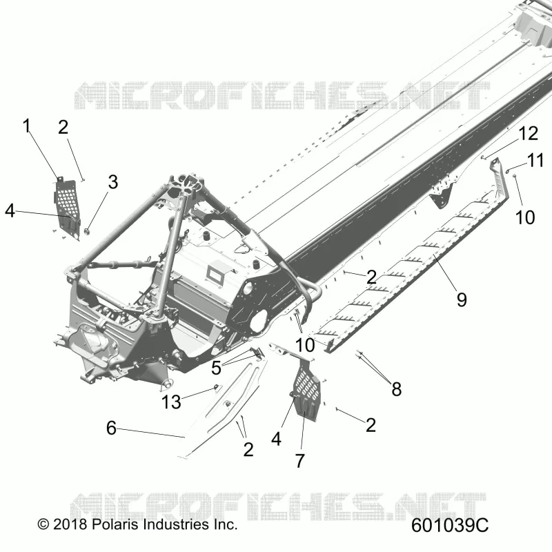 CHASSIS, CLUTCH GUARD, FOOTRESTS, AND RUNNING BOARDS