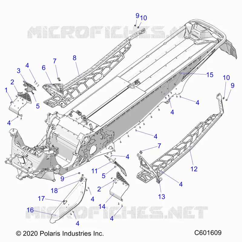 CHASSIS, CLUTCH GUARD, FOOTRESTS, AND RUNNINGBOARDS