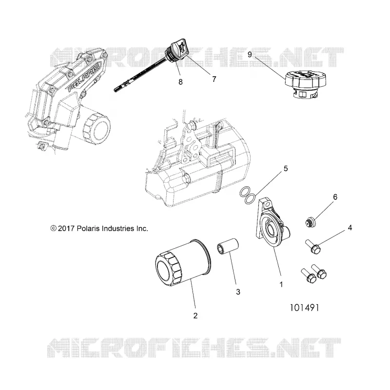 ENGINE, OIL FILTER AND DIPSTICK
