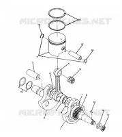 CRANKSHAFT AND PISTON 250 2X4
