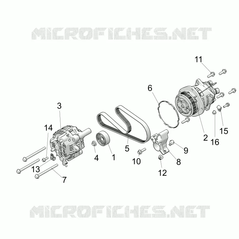 ENGINE, ALTERNATOR AND COMPRESSOR