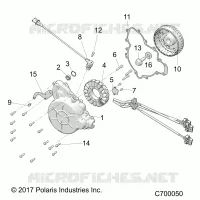 ENGINE, STATOR AND FLYWHEEL