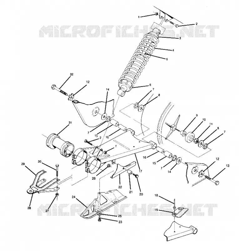 SWING ARM WELDMENT AND REAR SHOCK  ASSEMBLY (4914891489021A)