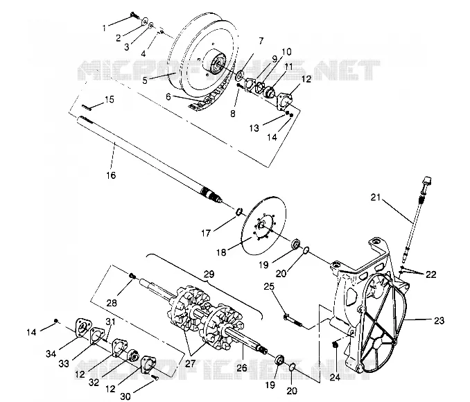 DRIVE TRAIN ASSEMBLY  500 EFI 0952774, EFI SKS 0952574,   EFI SKS PT 095297 (4929052905B012)