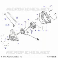 ENGINE, STATOR COVER AND FLYWHEEL