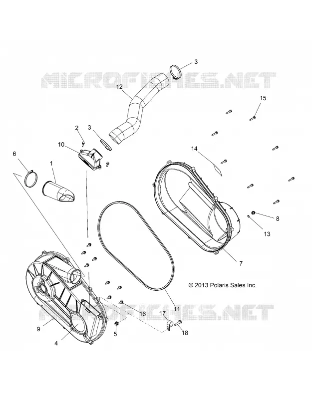 DRIVE TRAIN, CLUTCH COVER AND DUCTING