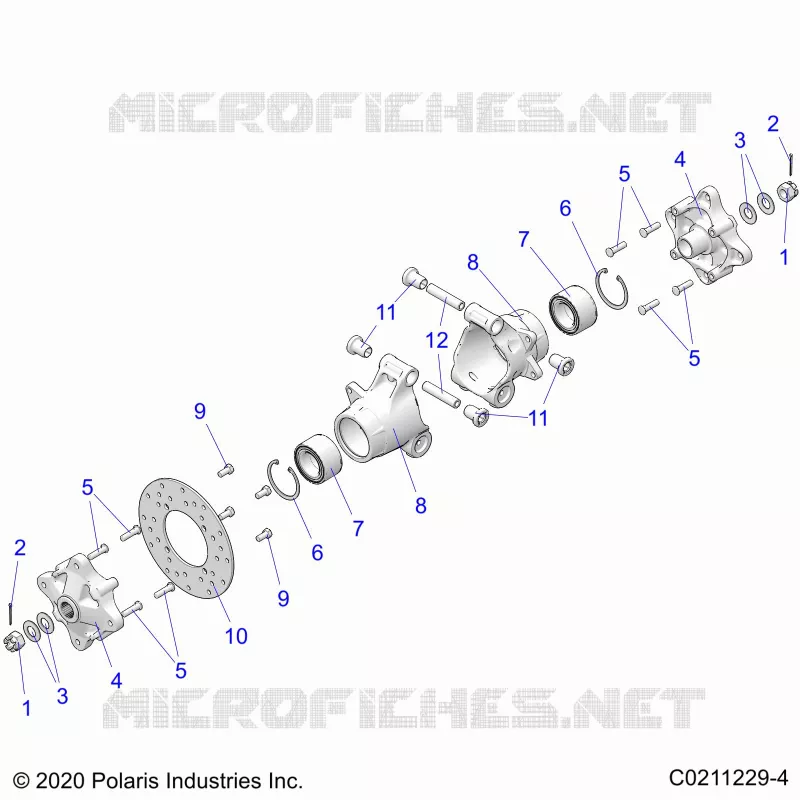 REAR SUSPENSION HUBS, CARRIER AND BRAKE DISC