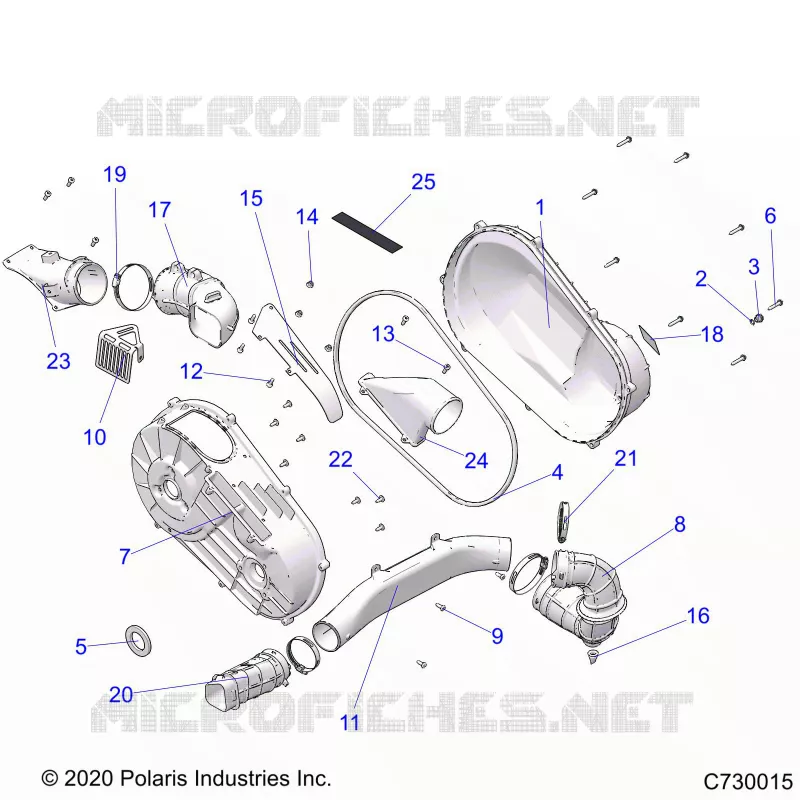 DRIVE TRAIN, CLUTCH COVER AND DUCTING