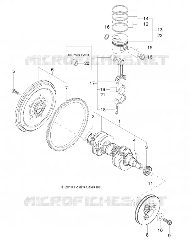 ENGINE, CRANKSHAFT AND PISTON