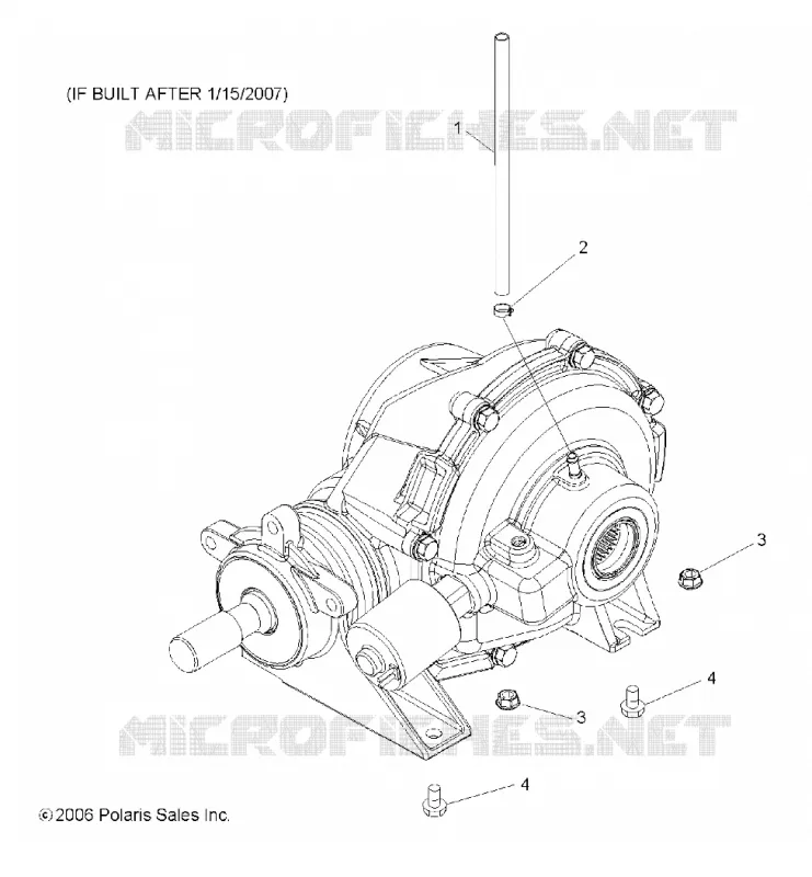 GEARCASE, MOUNTING, REAR (BUILT AFTER 1/15/07)
