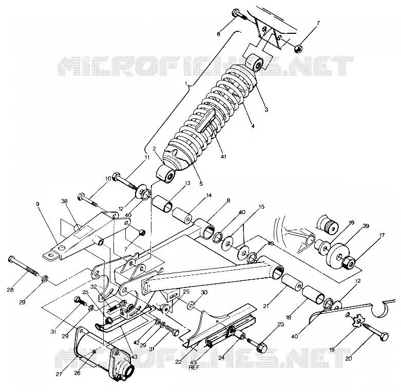 SWING ARM WELDMENT   REAR SHOCK ASSEMBLY (4913521352021A)