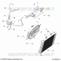 ENGINE, COOLING SYSTEM, RADIATOR, FAN & OVERFLOW BOTTLE