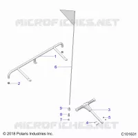 BODY, ACCESSORY BUMPER, FLAG, AND PASS HANDLE